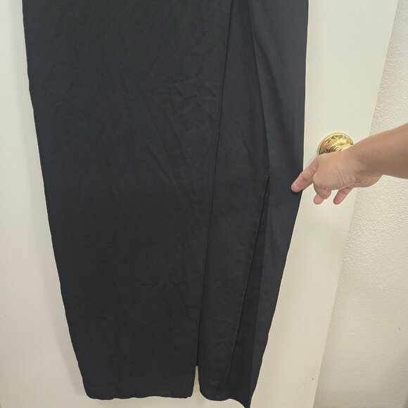 NEW Amanda Uprichard Avani Long Dress M Black White Colorblock Formal Evening - Picture 5 of 7